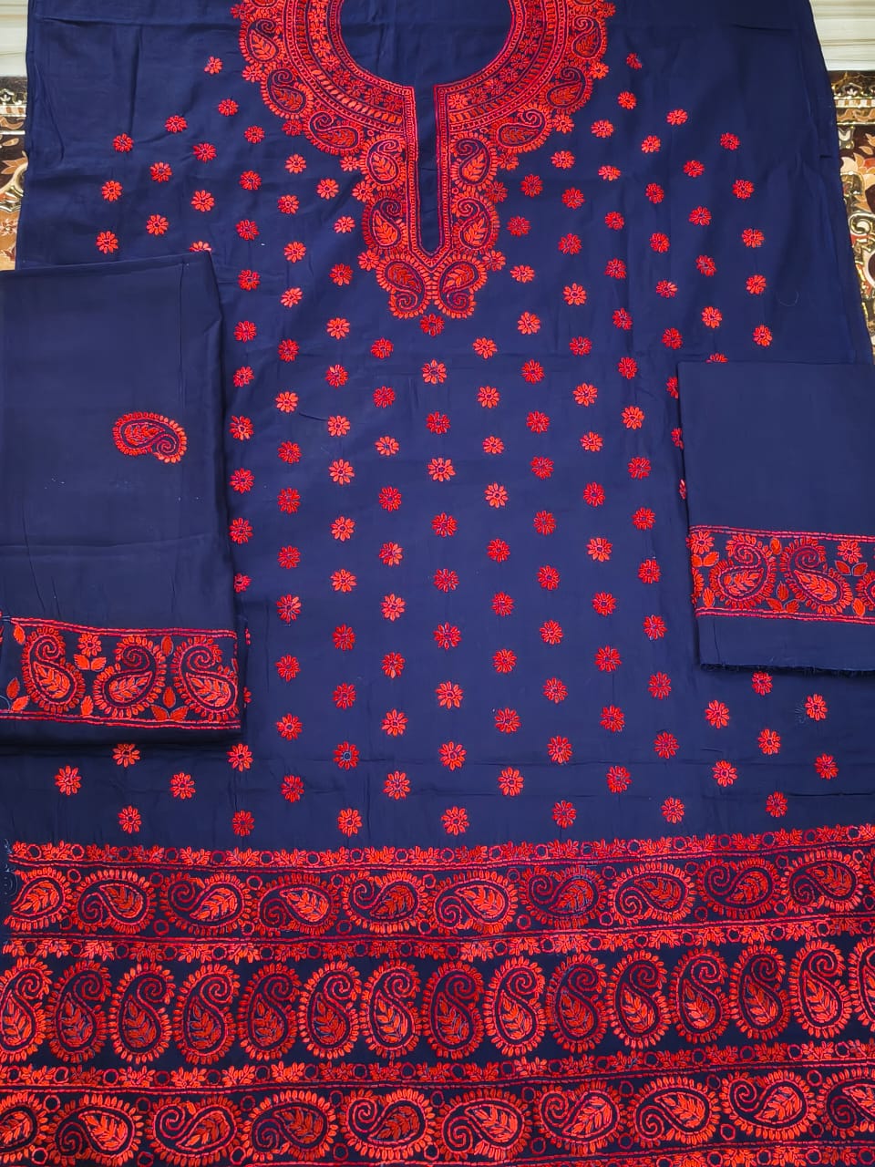 হাতের কাজের থ্রি পিস (ডলার ছাড়া)